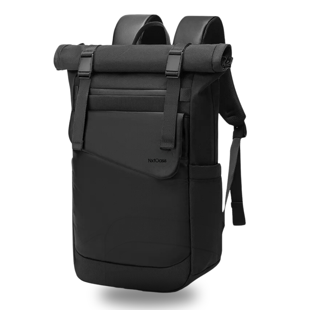 NxtOasis Laptop Backpack, Roll-Top Design — Midnight