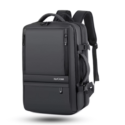 NxtOasis-Premium Backpack, Laptop Compartment, Large Capacity, Adjustable Strap, Black