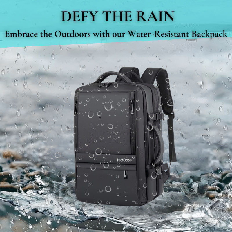 NxtOasis-Premium Backpack, Laptop Compartment, Large Capacity, Adjustable Strap, Black - Image 5