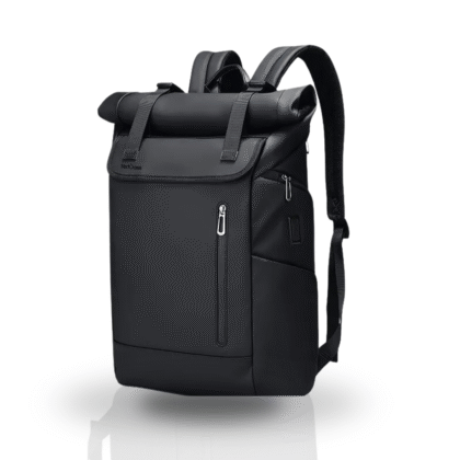 NxtOasis Roll-Top Backpack,The Perfect Travel Companion,Expandable Laptop Backpack, 20L to 30L Capacity, USB Port, 43.2 cm (17 inch) Compatible, Black